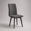 Gepolsterter Esszimmerstuhl mit Polyesterbezug und Stahlgestell, Grau/Schwarz, 44 × 55 × 88 cm