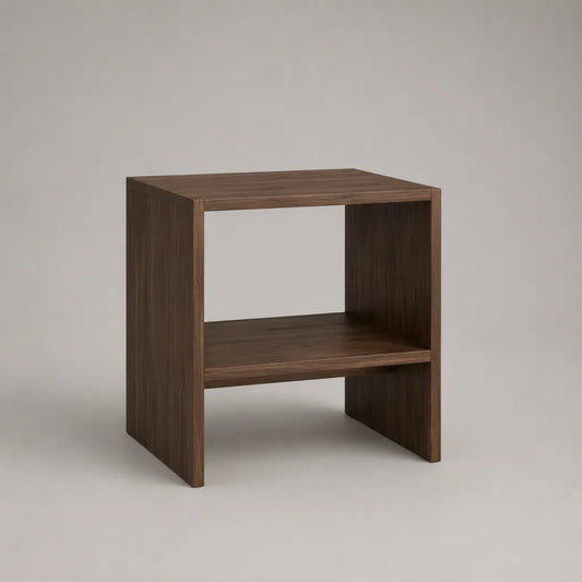 Nachttisch aus melaminharzbeschichteter Spanplatte mit offenem Ablagefach, Dunkelbraun, 45 × 35 × 55 cm